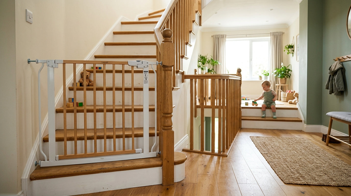 Bottom of Stairs Baby Gate: Pressure Mount and Freestanding Options