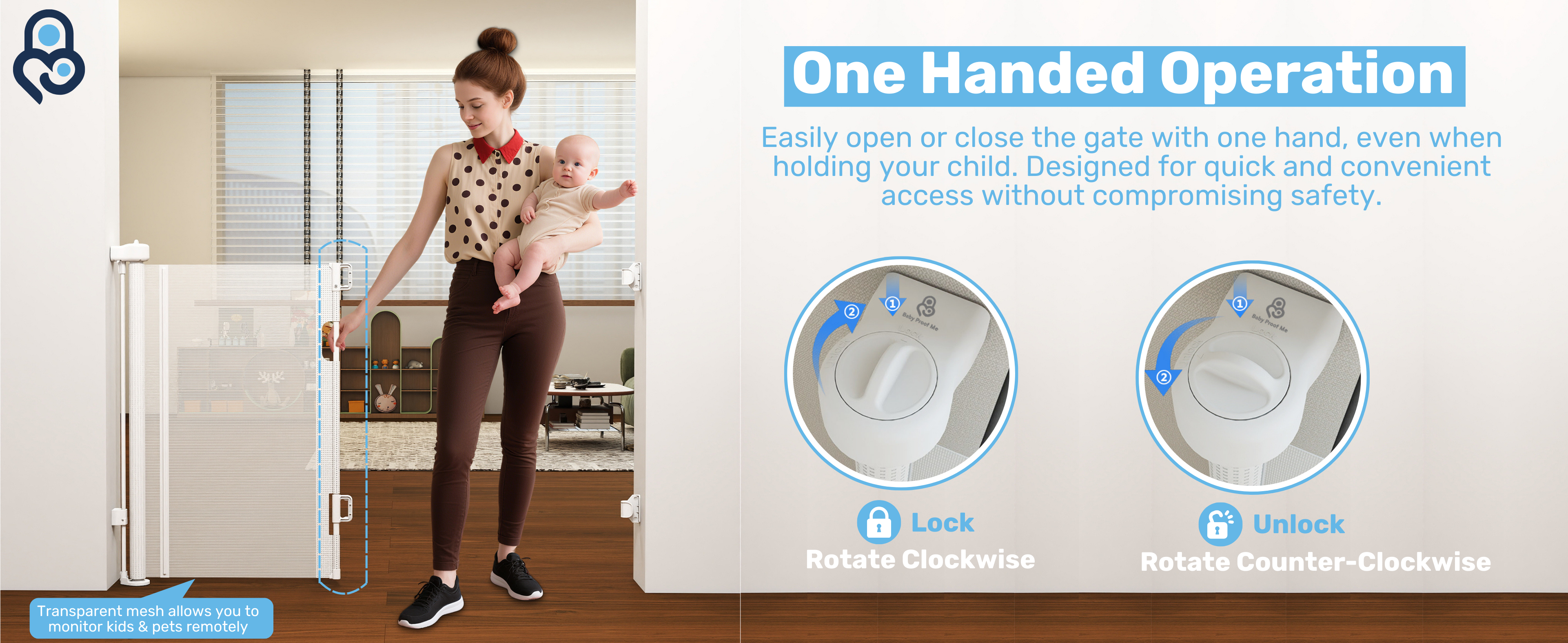 Baby Proof Me | Mesh Retractable Baby Safety Gate