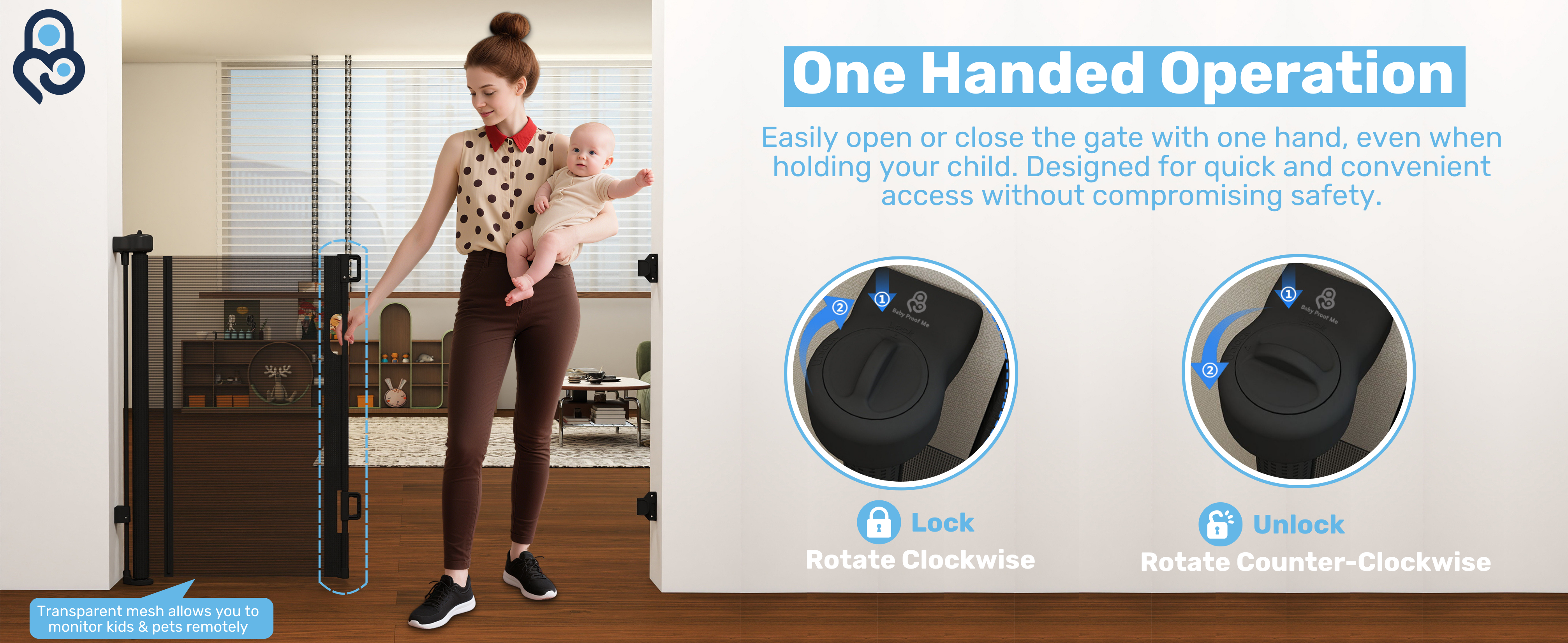 Baby Proof Me | Mesh Retractable Baby Safety Gate