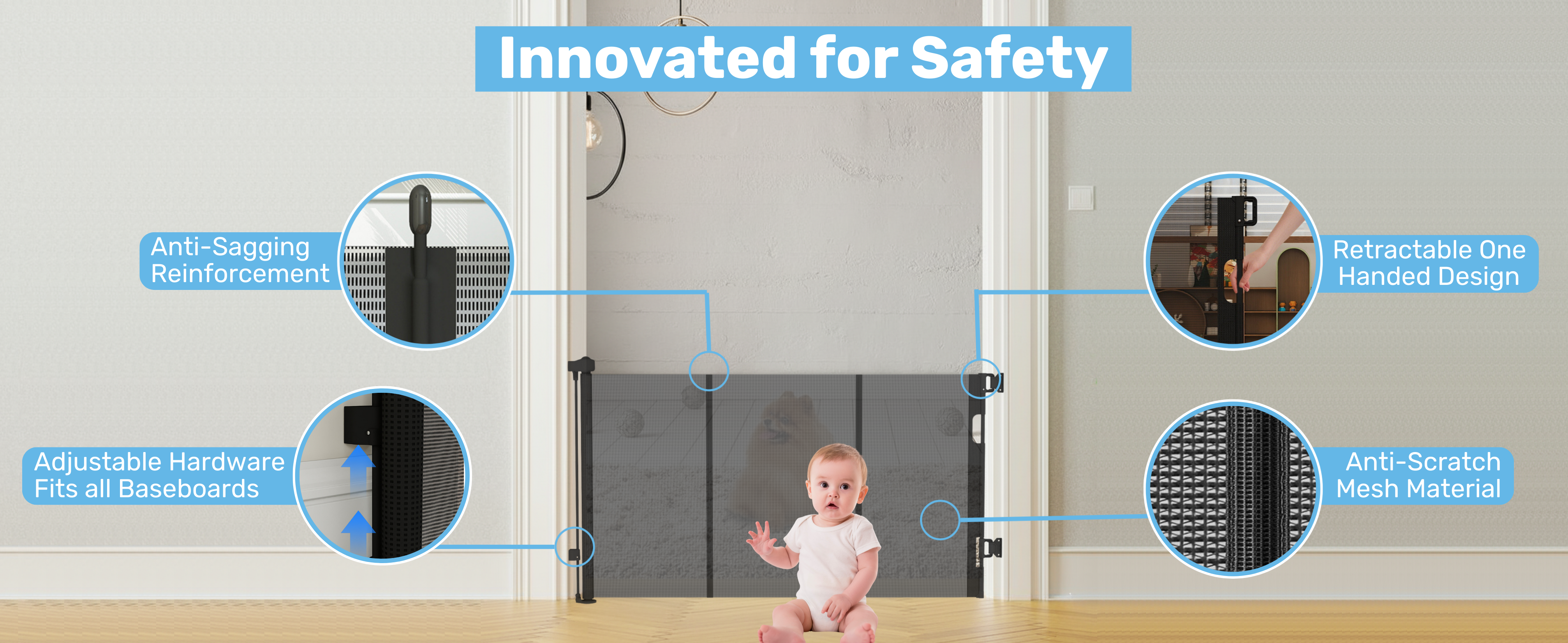 Baby Proof Me | Mesh Retractable Baby Safety Gate