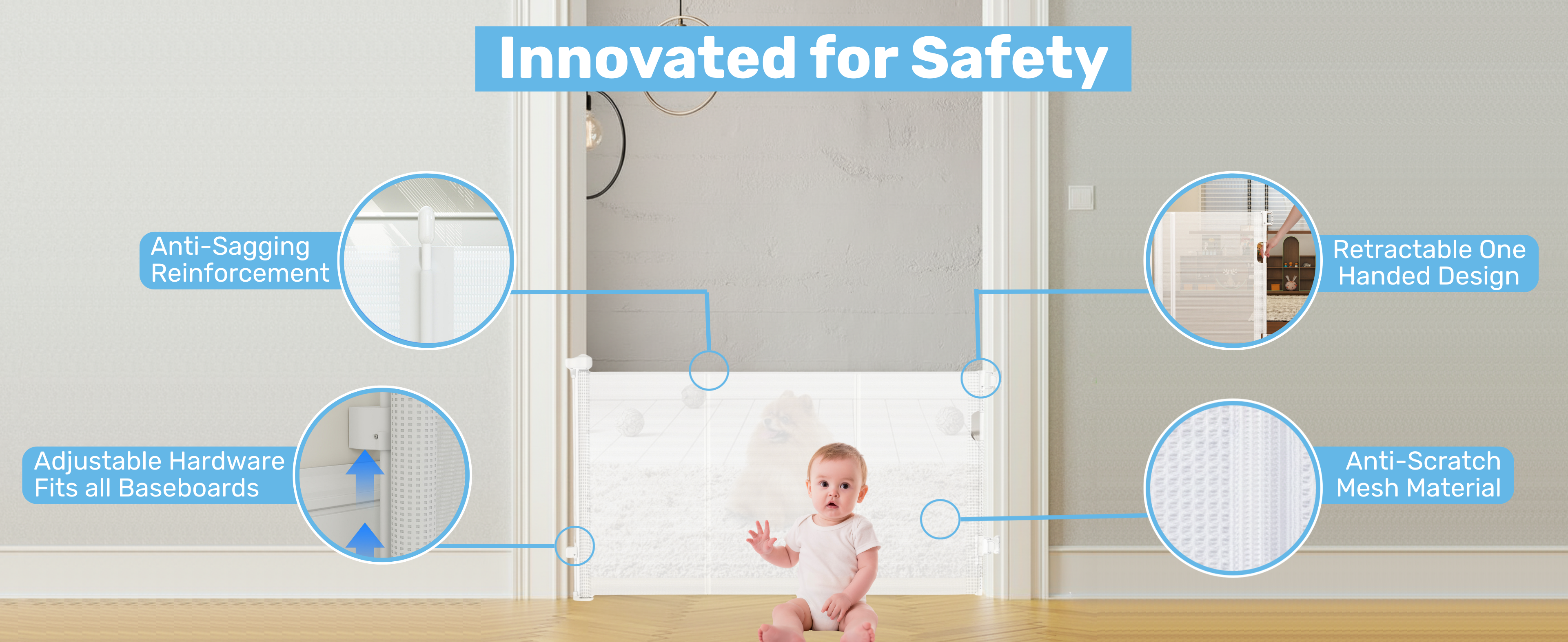 Baby Proof Me | Mesh Retractable Baby Safety Gate