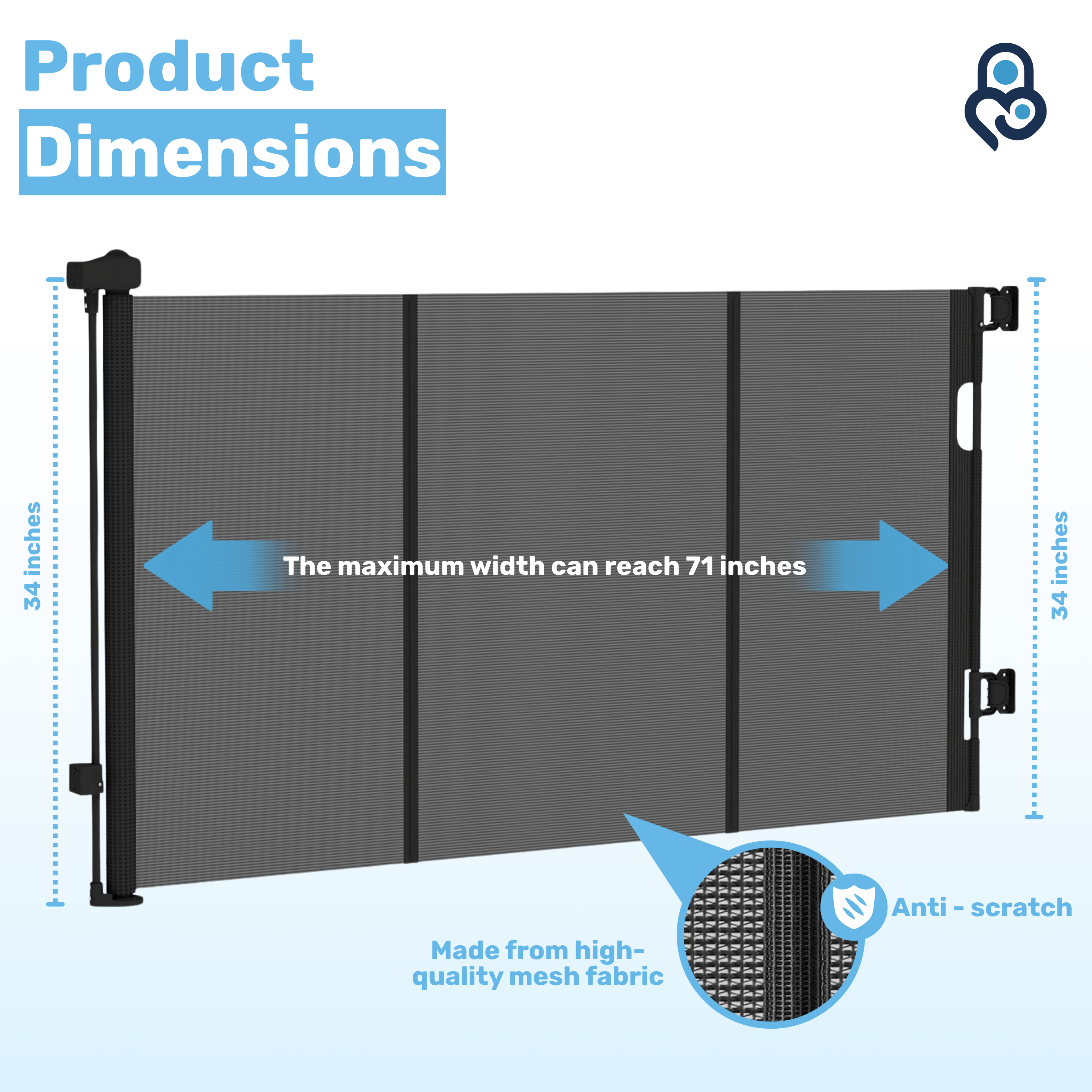 Baby Proof Me | Mesh Retractable Baby Safety Gate