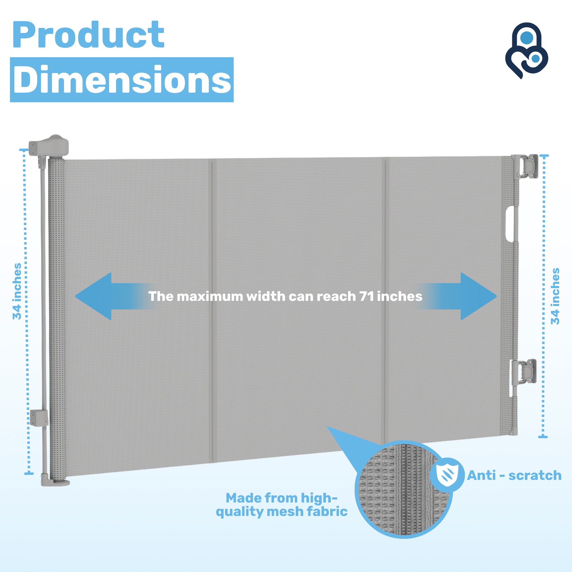 Baby Proof Me | Mesh Retractable Baby Safety Gate