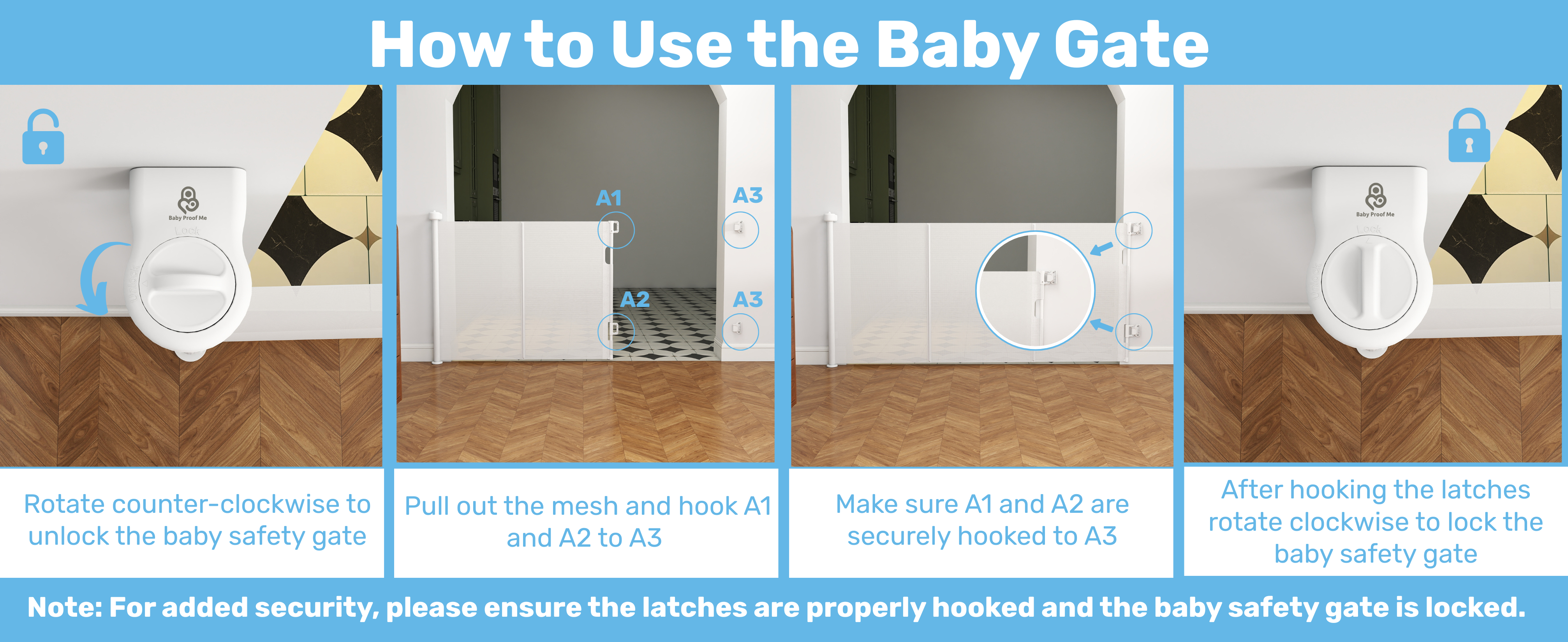 Baby Proof Me | Mesh Retractable Baby Safety Gate
