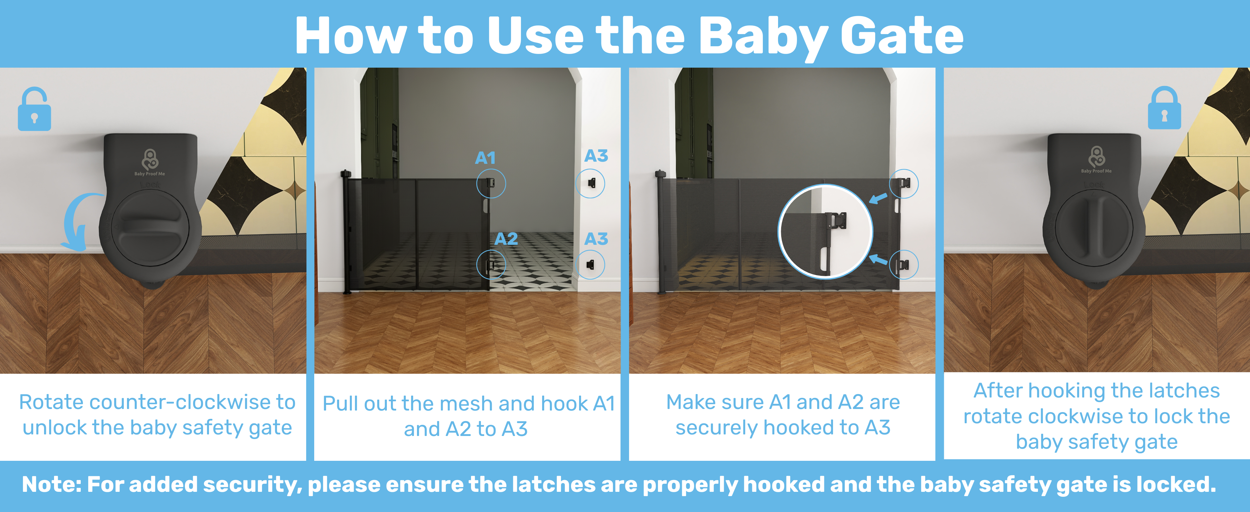 Baby Proof Me | Mesh Retractable Baby Safety Gate