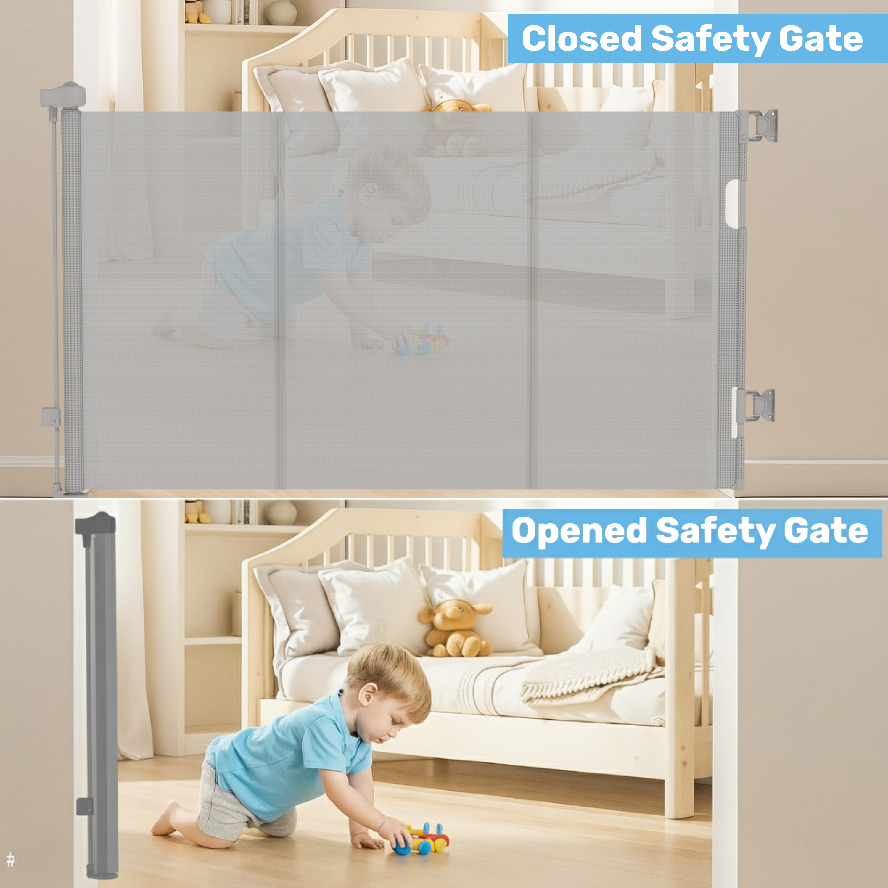 Baby Proof Me | Mesh Retractable Baby Safety Gate