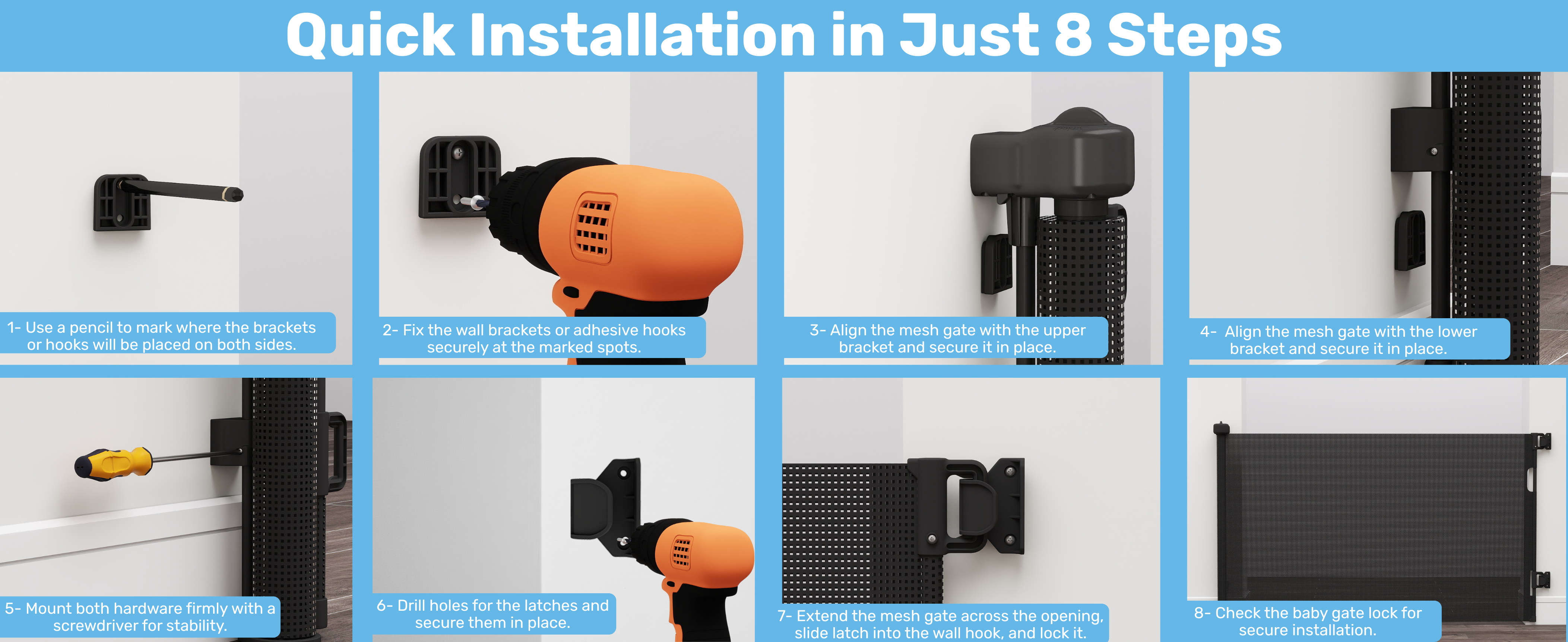 Baby Proof Me | Mesh Retractable Baby Safety Gate