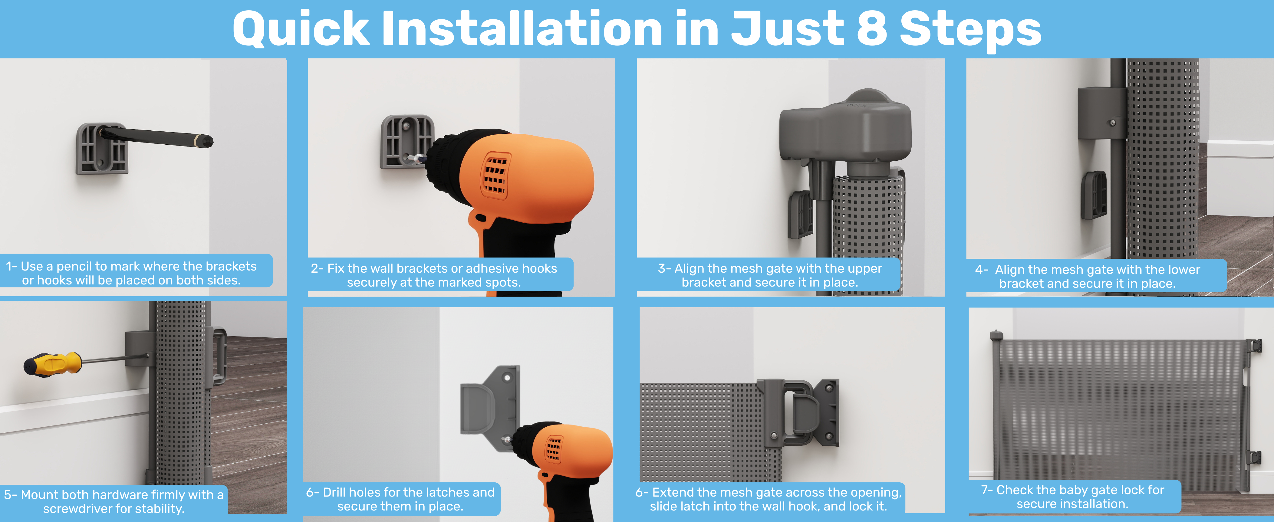 Baby Proof Me | Mesh Retractable Baby Safety Gate