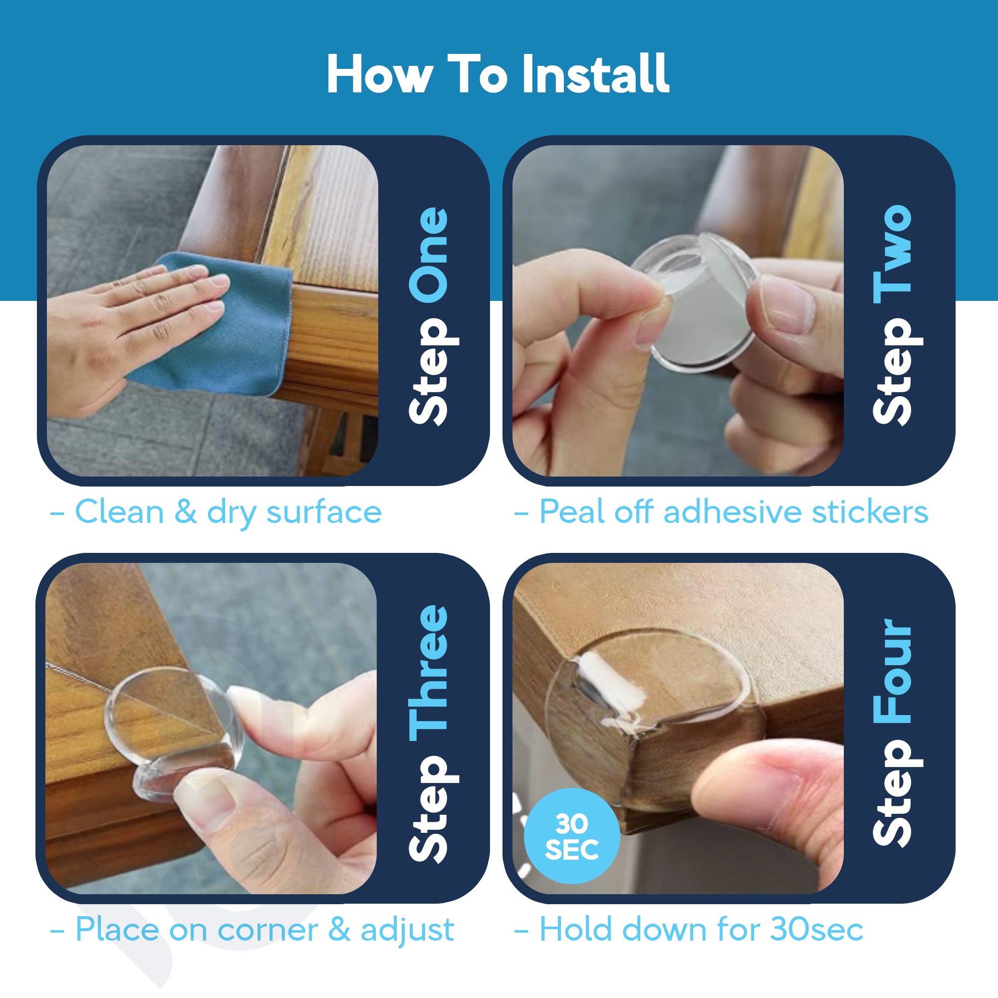 Baby Proof Me | Clear Table & Counter Corner Protectors