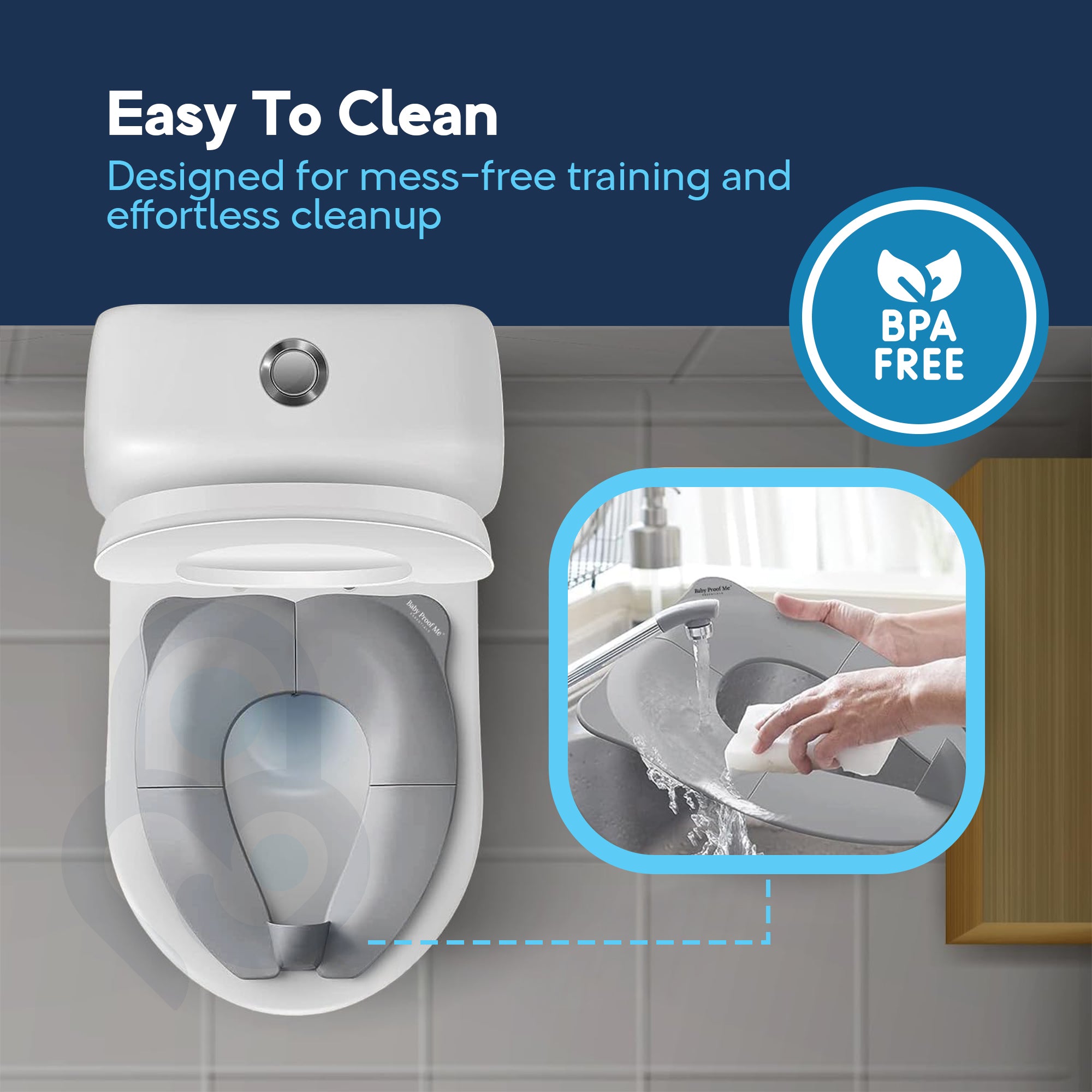 Baby Proof Me Essentials | Foldable & Portable Toilet Seat Trainer – Travel Bag Included