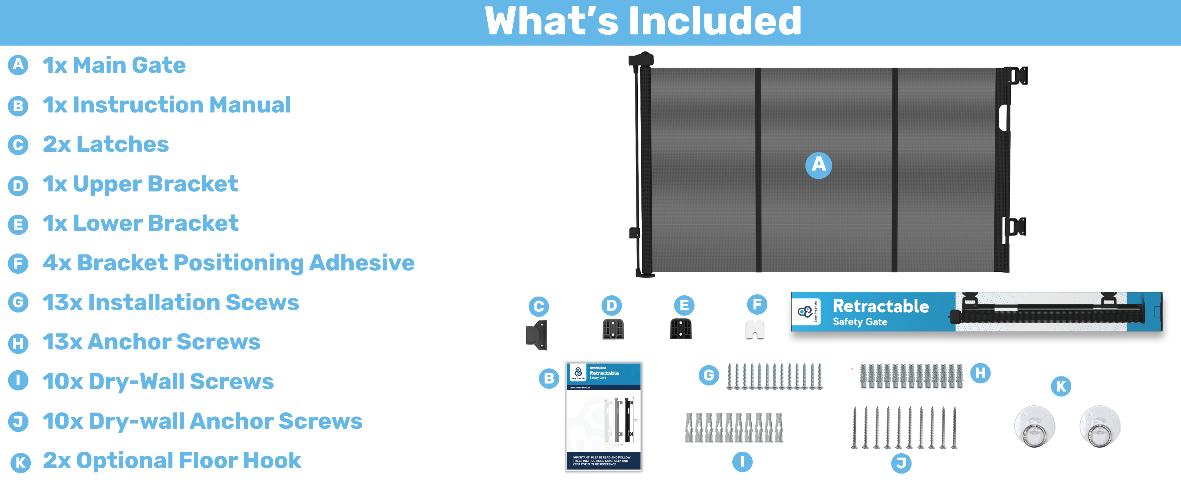 Baby Proof Me | Mesh Retractable Baby Safety Gate