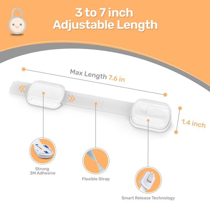 Baby Proof Me - Bundle with 12 Magnetic Cabinet Locks 6 Safety Strap Locks & 24 Outlet Plug Covers