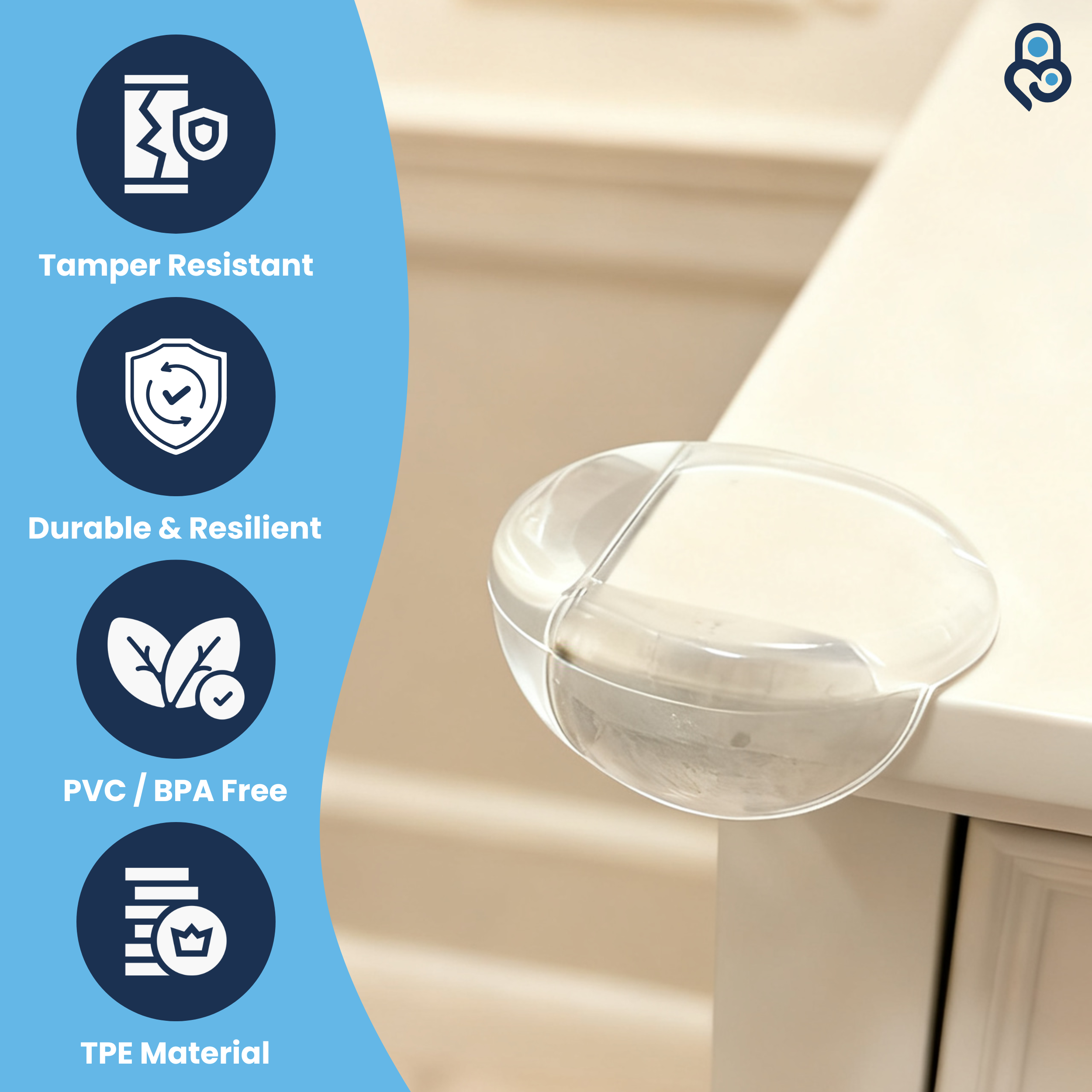 Baby Proof Me | Large TPE Safety Corner Protectors (12 Pack)