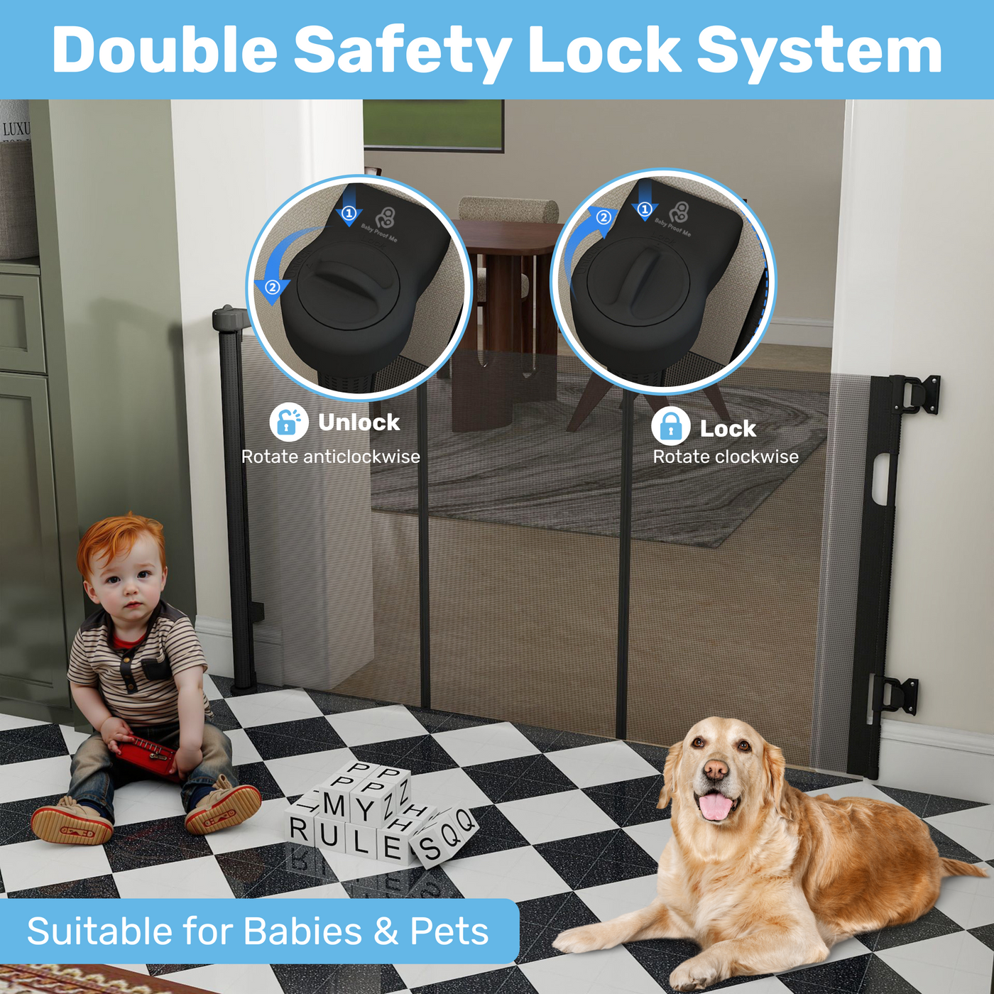 Retractable Baby Safety Gate