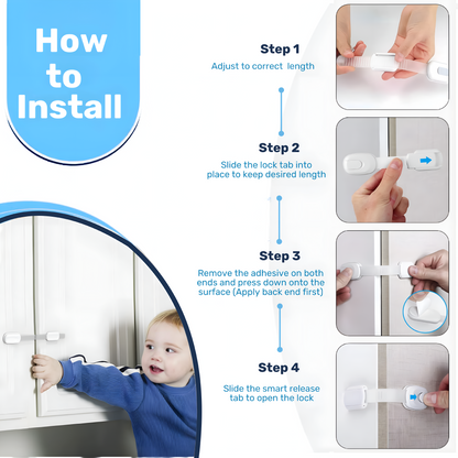 Baby Proof Me | Adjustable White Safety Strap Lock