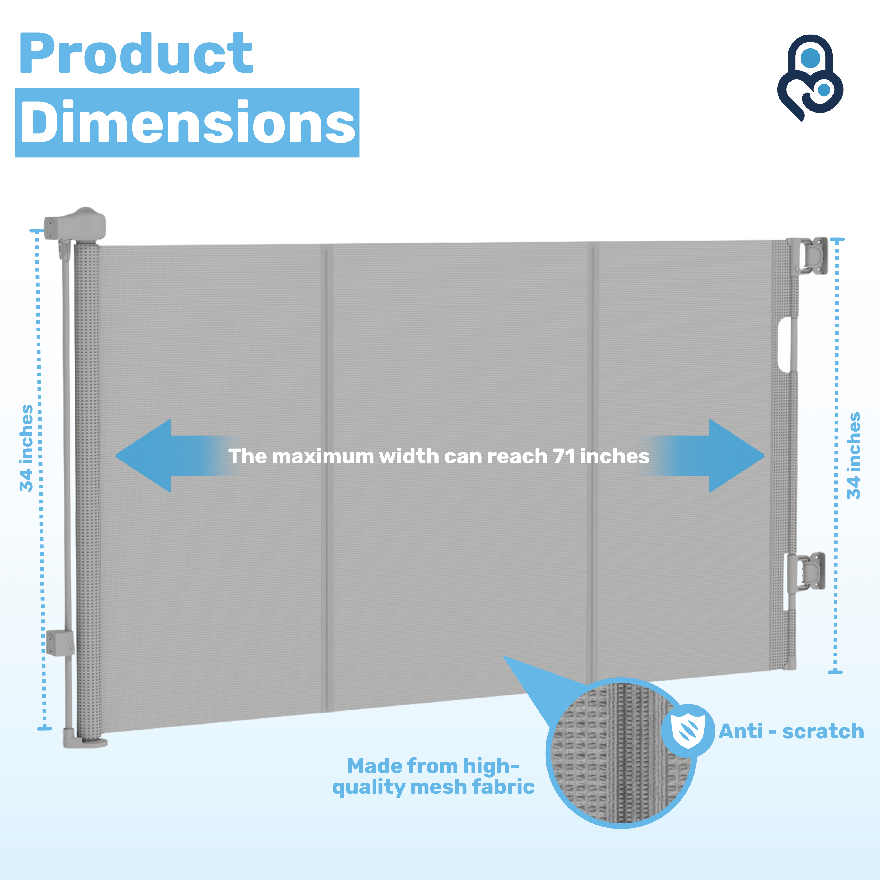 Baby Proof Me | Mesh Retractable Baby Safety Gate