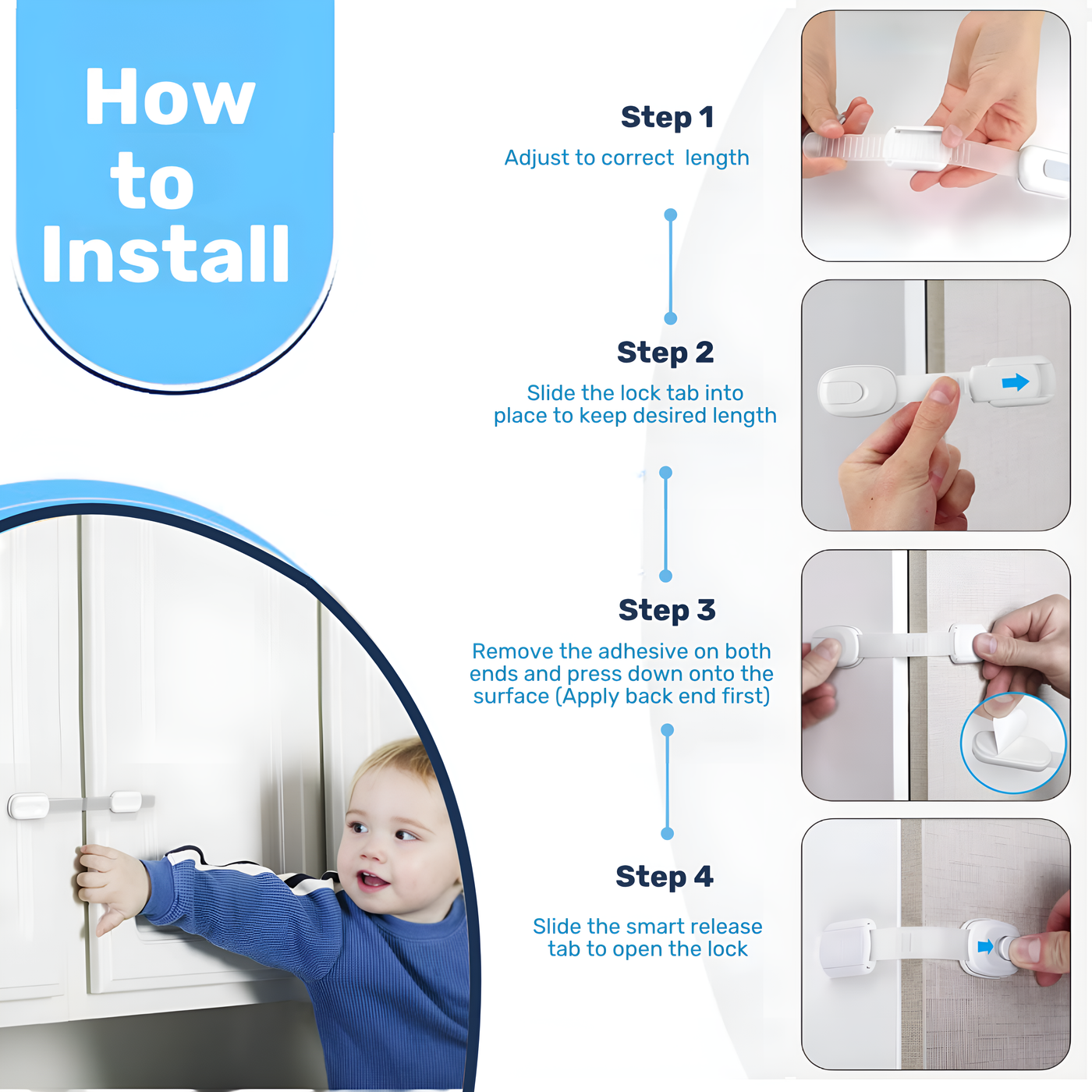 Baby Proof Me | Adjustable Safety Strap - White
