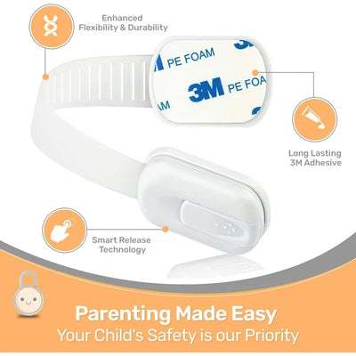 Baby Proof Me - Bundle with 12 Corner Protectors, 6 Safety Strap Locks & 12 Magnetic Cabinet Locks