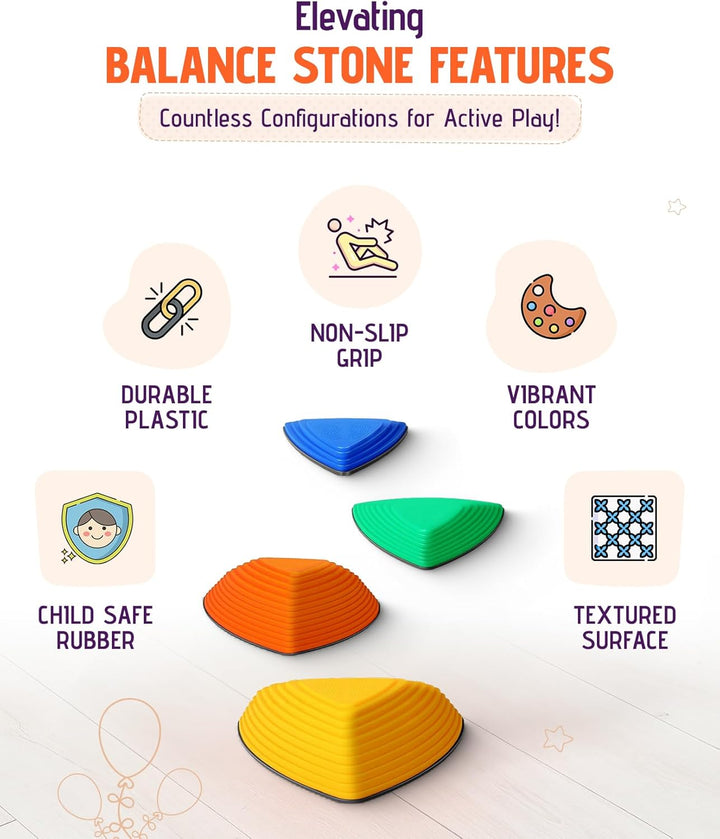 Giggle & Play | Wooden Stacking Stone Set For Motor Skills