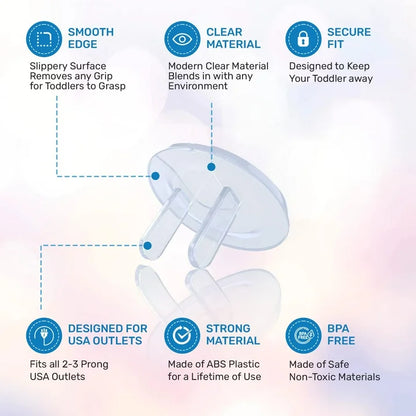 Baby Proof Me | "Tug & Plug" Safety Kit – 6 Safety Strap Locks & 24 Outlet Plug Covers For Child Safety