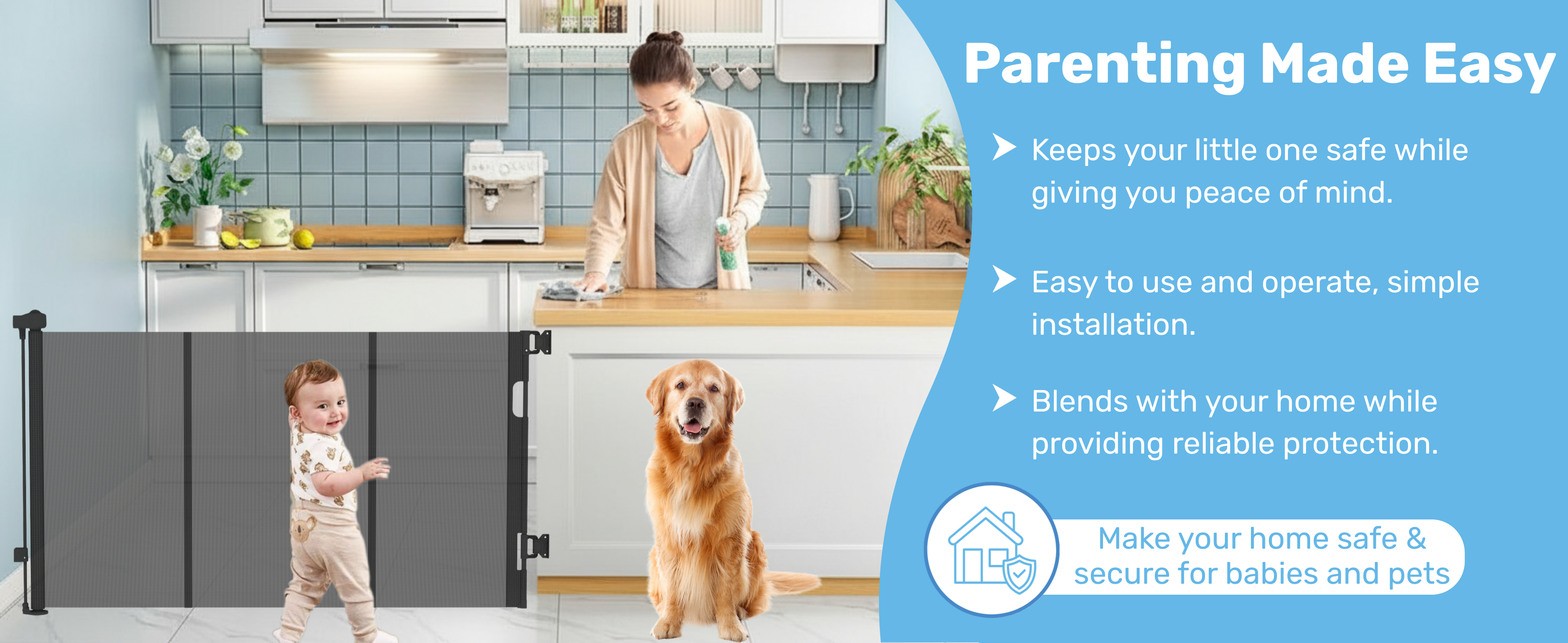 Baby Proof Me | Mesh Retractable Baby Safety Gate