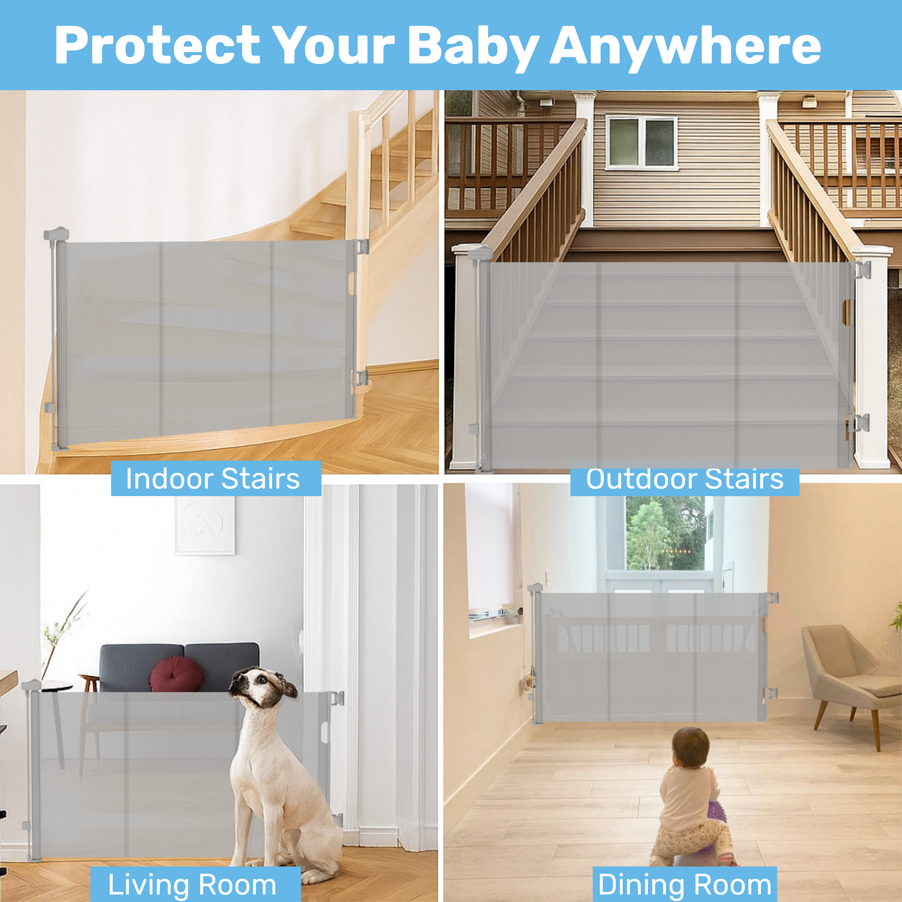 Baby Proof Me | Mesh Retractable Baby Safety Gate