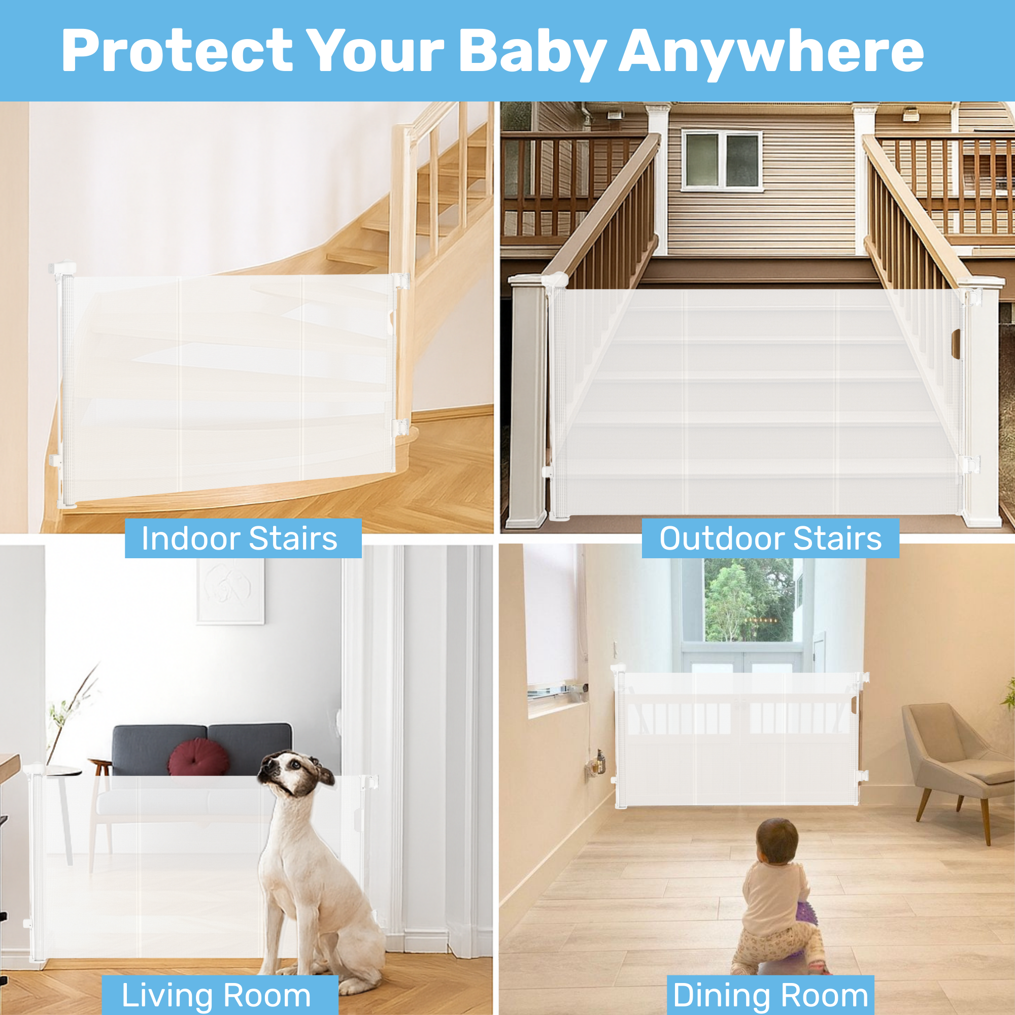Baby Proof Me | Mesh Retractable Baby Safety Gate