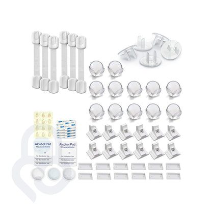 Baby Proof Me | "Home Duo" Safety Kit – 6 Safety Strap Locks & 12 Magnetic Cabinet Locks For Child Safety