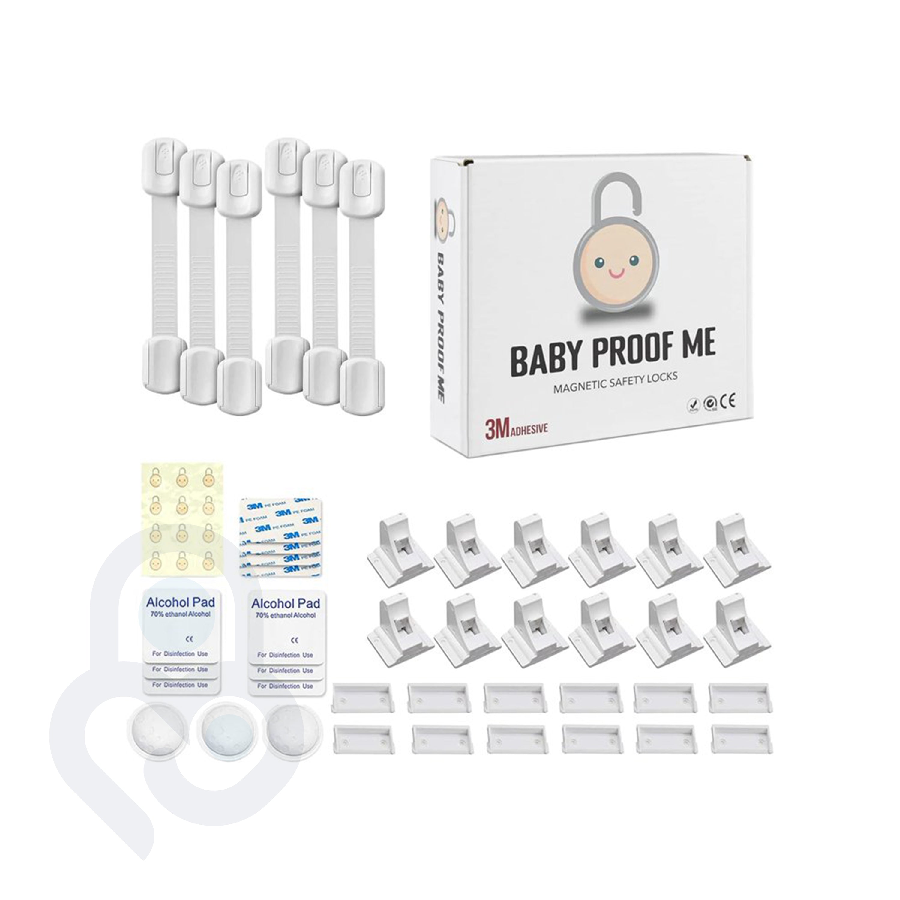 Baby Proof Me | "Home Duo" Safety Kit – 6 Safety Strap Locks & 12 Magnetic Cabinet Locks For Child Safety