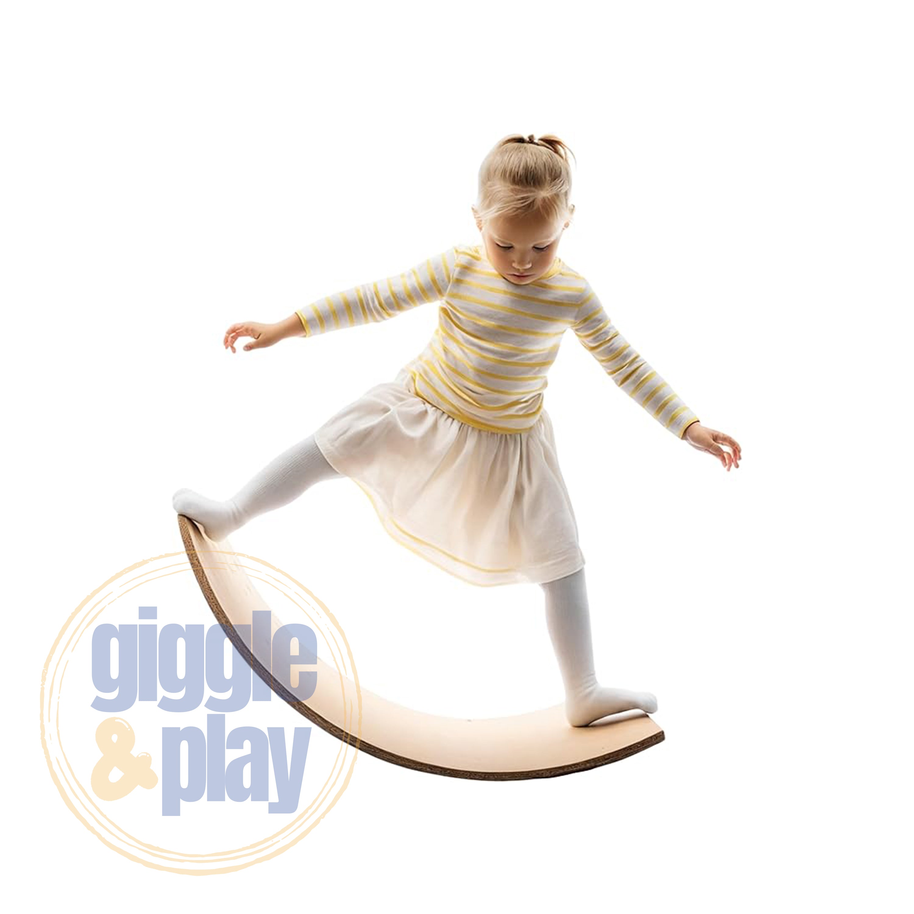 Giggle & Play | Wooden Balance Board For Toddlers – Encourages Balance, Growth & Coordination
