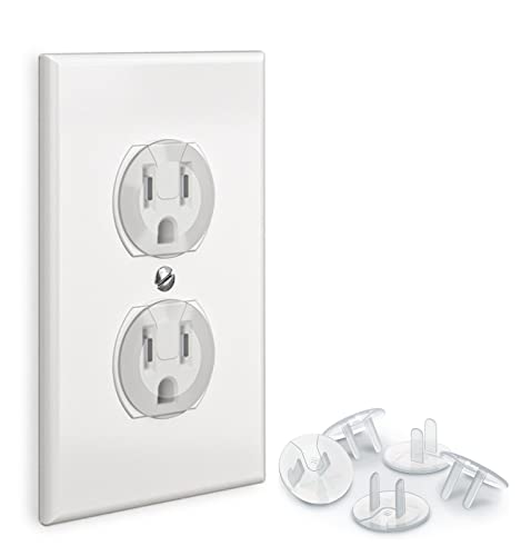 Baby Proof Me 24-Pack Outlet Covers - Shock Prevention, Easy Installation, Secure Plastic Plug Covers for Power Sockets